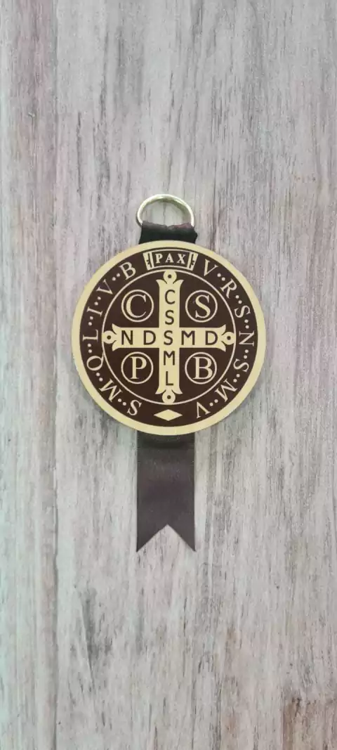 MEDALLA SIMPLE SAN BENITO GRANDE MADERA