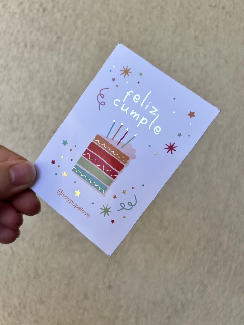 Tarjetas “FELIZ CUMPLE 4" - 7x10 - comprar online