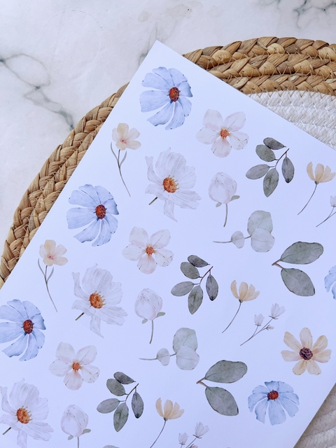 Stickers Flores Blue