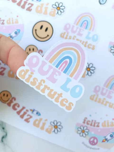 Plancha de Stickers Mod. Groovy "Feliz Dia" - comprar online