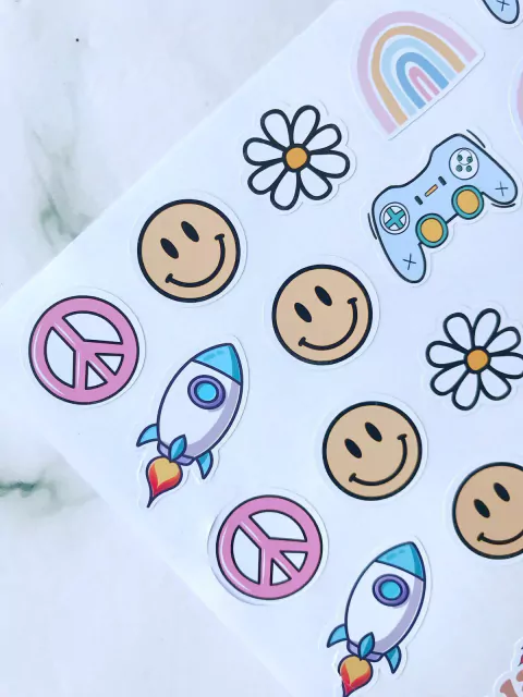 Plancha de Stickers Mod. Groovy Deco