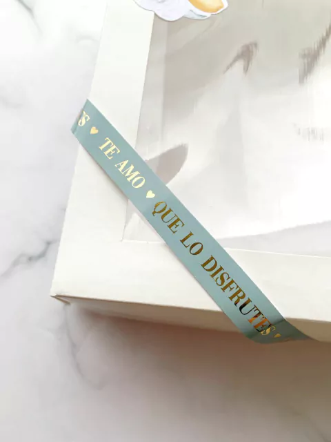 Sticker Cinta Cierra Caja c/ Stamping Dorado