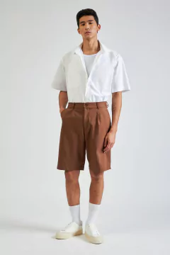 Bermuda Alfaiataria Vanilla Mocha - ZIOH - Vestuário Masculino Moderno