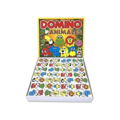 JUEGO DOMINO DE ANIMALES DE MADERA PINTADA BANQUITO ARG