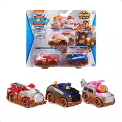 PAW PATROL SET X3 VEHICULOS DE METAL CON FIGURA