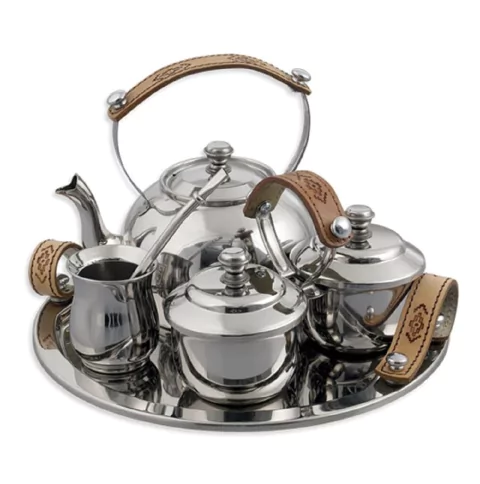 Juego de Mate Acero Inox 5 Piezas "Leather"