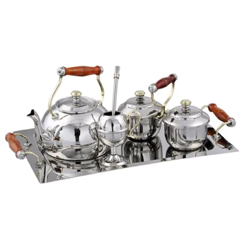 Juego de Mate Acero Inox 5 Piezas "Country"