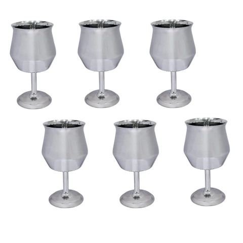 Set 6 Copas de Vino Acero Inoxidable Generacion II "Acero"