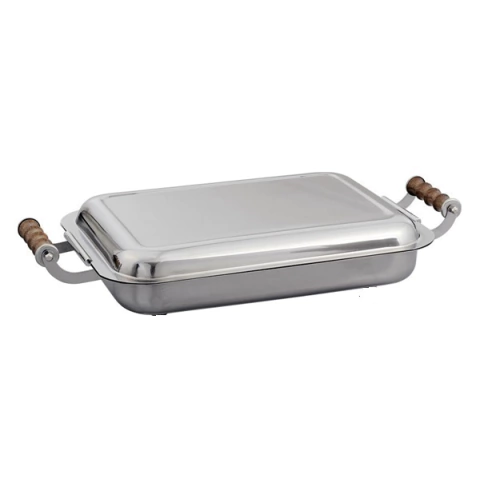 Guisera Rectangular N° 2 Acero Inoxidable con Asas "Tucuman"