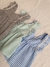 3 colores de la Blusa Picnic, de vichy con breteles volado y puntilla: verde, azul y negro