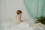 Nena con vestido Lemna, rayado con recorte de broderie y bombachudo en combinacion y detalle en lurex