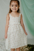 Nena con vestido Magnolia off white, de gasa de algodon estampado