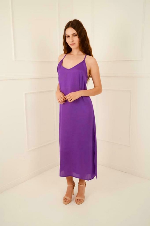 Vestido largo de satén