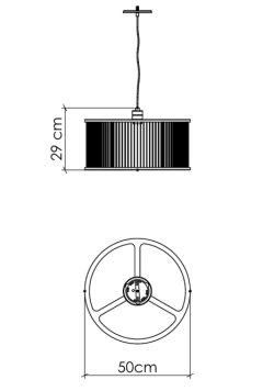 Imagem do Pendente Accord Iluminação Corda Madeira 50cm x 29cm 1xE27 - 1537