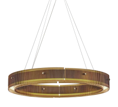 PENDENTE FLUTED LED DOURADO ESCOVADO 60CM 3000K 15W USINA IMPORTS UI20210/60DR