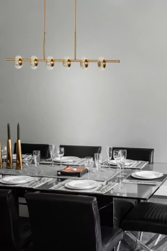 PENDENTE TORCELLO CHAMPAGNE LED 20W 3000K 1200Lm 97CM X 150CM USINA IMPORTS - Martan Lustres