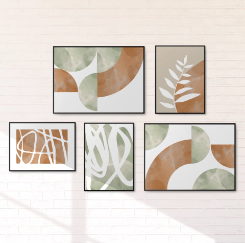 Kit de 5 quadros, Modern color