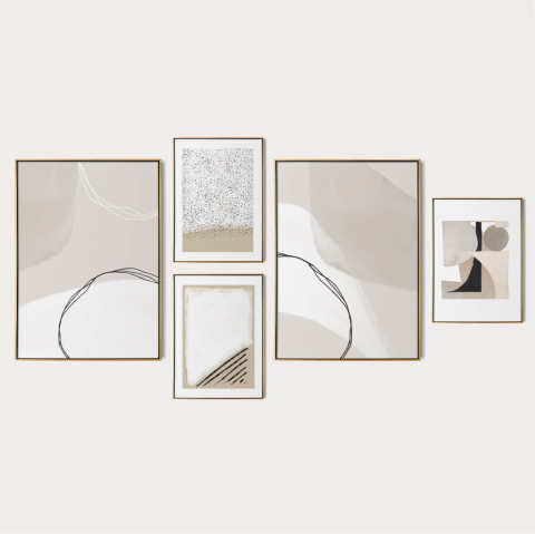 Kit de 5 quadros, Neutro modern