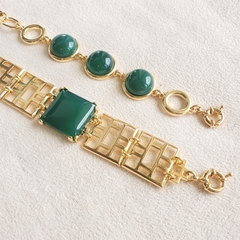 Pulseira Pedras Naturais - Ágata Verde - loja online