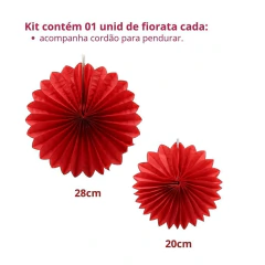 Kit de decoração Leque Fiorata Pendente Vermelho (02 PEÇAS) - comprar online