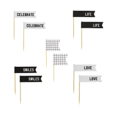 TOPPERS DOCES/CUPCAKES GRID PRETO E BRANCO - comprar online