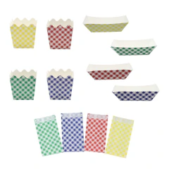 Kit Mesa CachepoT/ Bandejas e Saco de Pipoca em papel Festa Junina (20 PEÇAS)