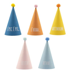 CHAPEUZINHOS PARABÉNS COLORIDOS (5 UNID)
