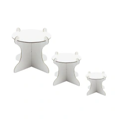 Kit Boleiras Desmontáveis de Papelão - Trio P, M e G Branco