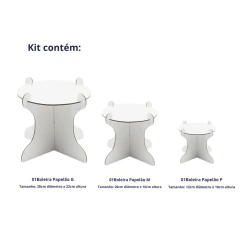 Kit Boleiras Desmontáveis de Papelão - Trio P, M e G Branco - comprar online