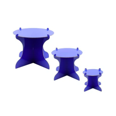 Kit Boleiras Desmontáveis de Papelão - Trio P, M e G Azul Marinho