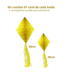 Enfeite Balão Junino Colméia Amarelo (02 PEÇAS) - comprar online