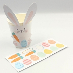 COPO DECORADO COELHINHO CARTELA ADESIVA DIVERTIDA - comprar online