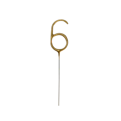 vela; vela aniversário; velinha; vela parabéns; vela palito; vela palito; vela sparkles; vela sparkle dourada; vela número 6; vela sparkle número 6; vela sparkle cometa dourada numero 6