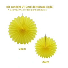 Kit de decoração Leque Fiorata Pendente Amarelo (02 PEÇAS) - comprar online