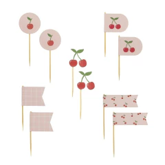 TOPPERS DE DOCES/CUPCAKES CEREJAS ROSA
