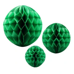 Bolas decorativas Colméia papel Verdes 15/20/30cm (03 PEÇAS)