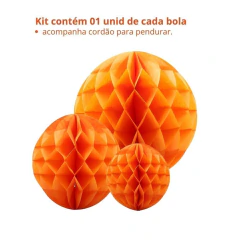 Bolas decorativas Colméia papel Laranjas 15/20/30cm (03 PEÇAS) - comprar online