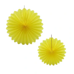 Kit de decoração Leque Fiorata Pendente Amarelo (02 PEÇAS)