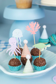 TOPPERS DE DOCES/CUPCAKES ANIMAIS MARINHOS - comprar online