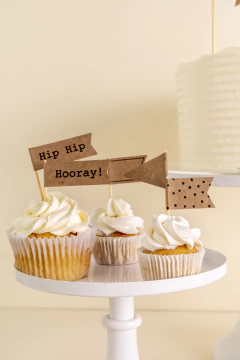 TOPPERS DE DOCES/CUPCAKES HAPPY BIRTHDAY KRAFT - comprar online