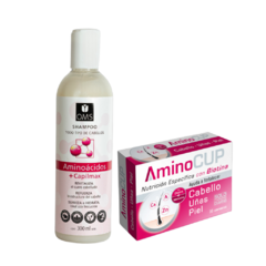 Kit tratamiento Anti Caída: Shampoo Aminoácidos OMS + AminoCup