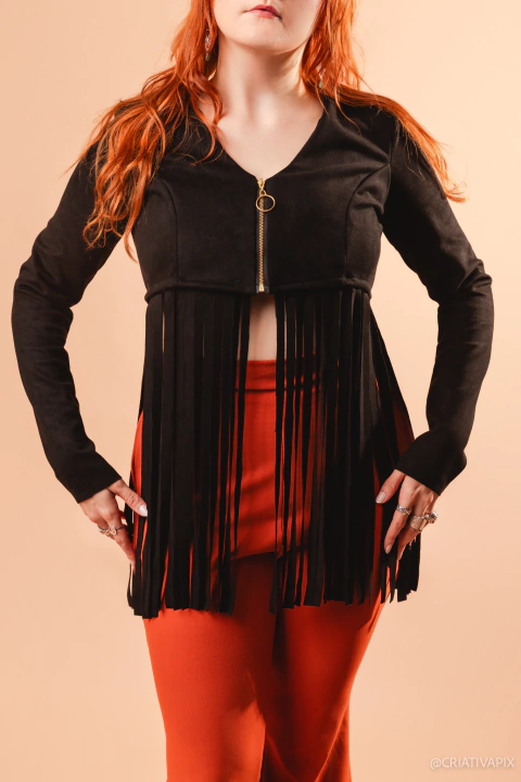 Cropped Priscilla Preto Sob Medida