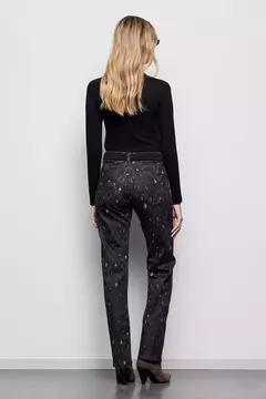 Pantalon Front Split Green Print - tienda online