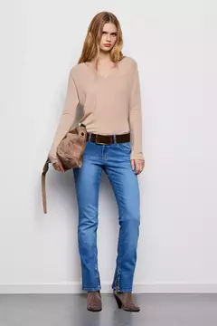 Jean St Gaby Lw Split Active Blue - comprar online