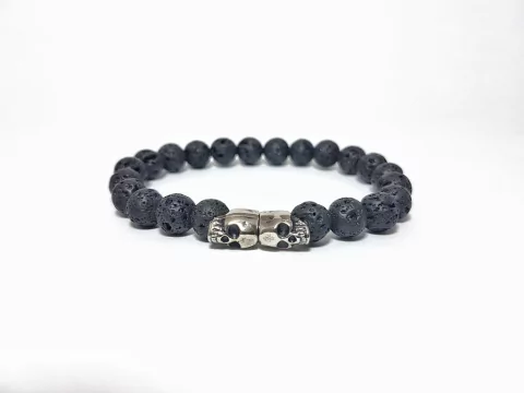 Pulseira Vulcânica Double Skull