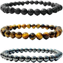 Combo Tríade Pedras Protetoras 6mm