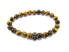 Pulseira Caveira Olho de Tigre Gold na internet