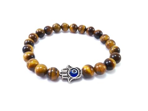 Pulseira Hamsá Olho de Tigre