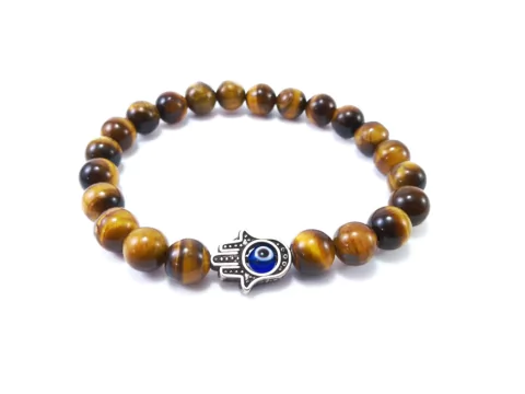 Pulseira Hamsá Olho de Tigre