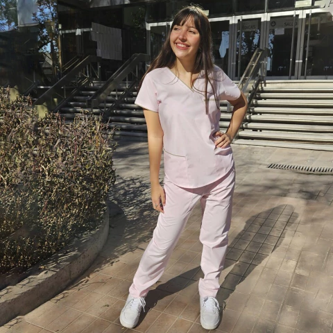 Ambo Luz rosa palido con beige